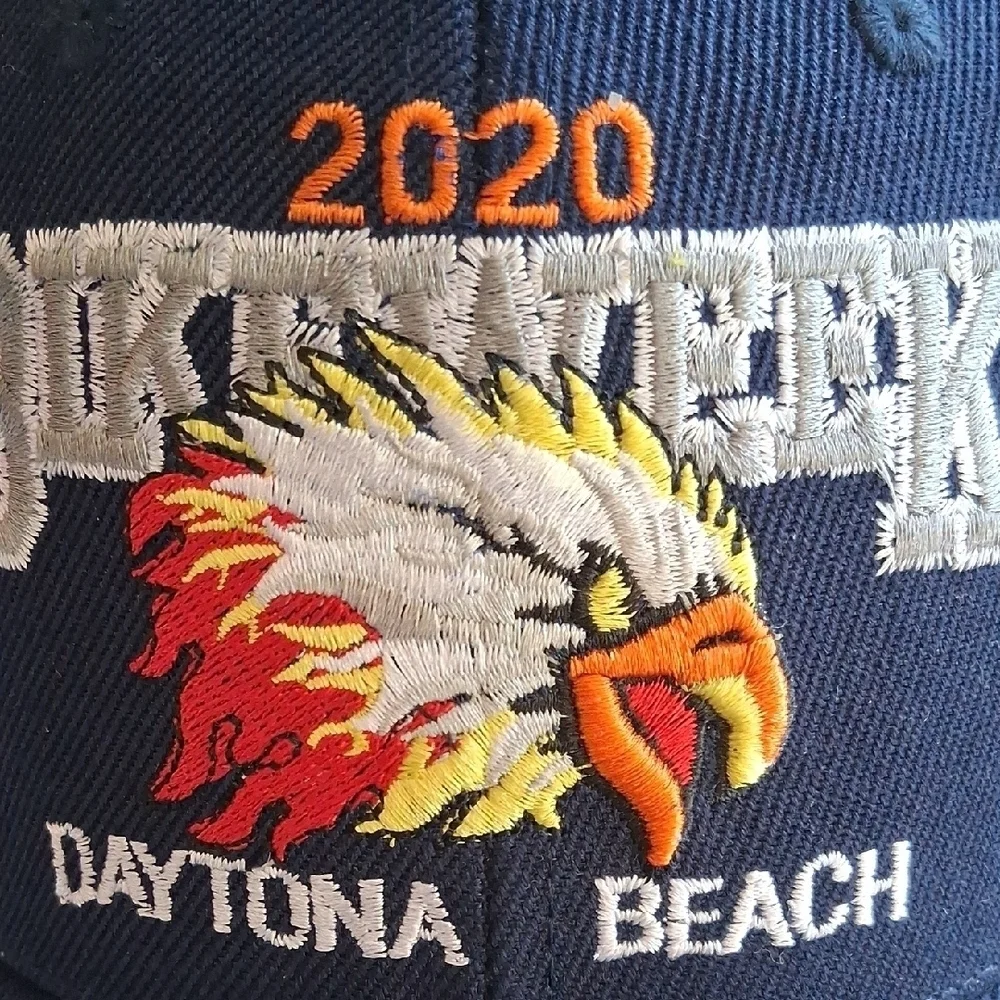 Daytona Beach 2020 Bike Week Navy Blue Cap with embroidered eagle